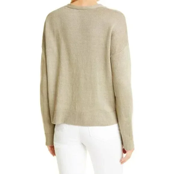 NWOT Jenni Kayne Linen Boyfriend Cardigan In Willow size M - Picture 3 of 13